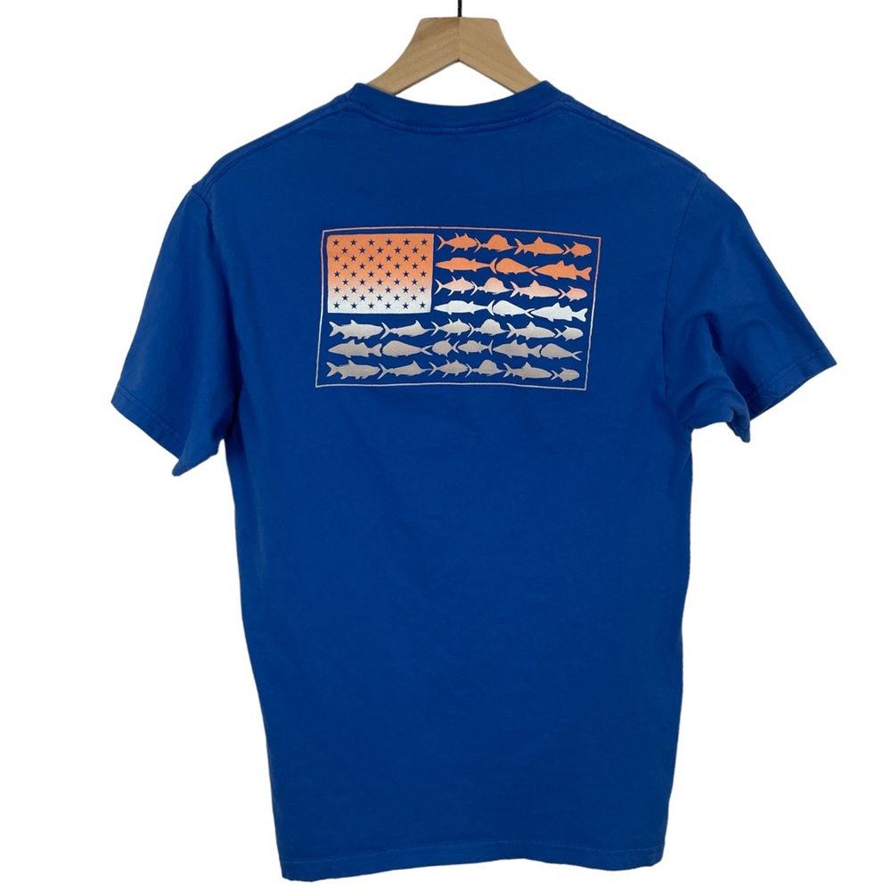 Columbia PFG Fish Flag Tech Short Sleeve Shirt Graphic Tee 100% Cotton